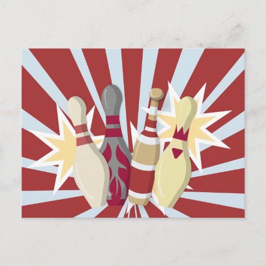 ヴィンテージボーリングをテーマ ポストカード (正面)