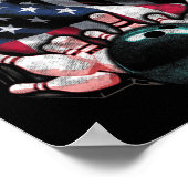 ヴィンテージボーリングアメリカ合衆国国旗のボーリング ポスター (角)