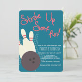 ヴィンテージボーリングパーティー誕生日パーティー 招待状 (スタンド正面)