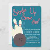 ヴィンテージボーリングパーティー誕生日パーティー 招待状 (正面)