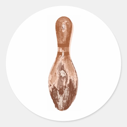 ヴィンテージボーリングピン ラウンドシール (正面)