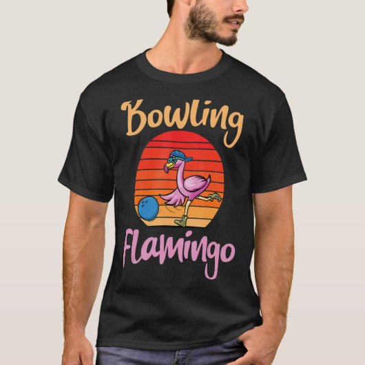 ヴィンテージボーリングフラミンゴ海鳥類 Tシャツ (正面)