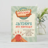 ヴィンテージボーリング誕生日パーティーへの招待 招待状 (スタンド正面)