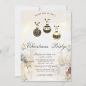 ヴィンテージボールスノーフレークプレゼント会社 招待状 (正面)