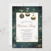 ヴィンテージボール、ブランチ、雪片の会社のパーティー 招待状 (正面)