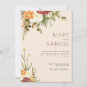 ヴィンテージボー素朴フローラ結婚式招待状 招待状 (正面)