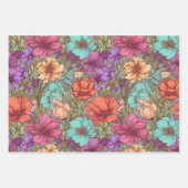 ヴィンテージボー結婚フローラ誕生日 ラッピングペーパーシート (正面3)