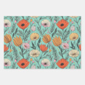 ヴィンテージボー結婚フローラ誕生日 ラッピングペーパーシート (正面)