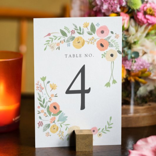 ヴィンテージボー結婚ーフローラのテーブル番号 テーブルナンバー