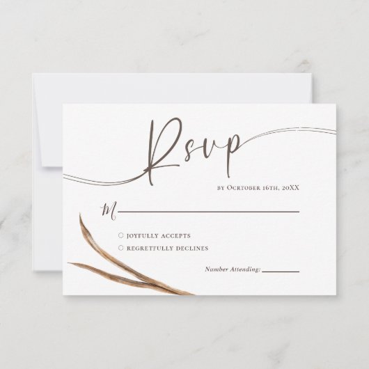 ヴィンテージボー結婚ー秋 出欠カード (裏面)