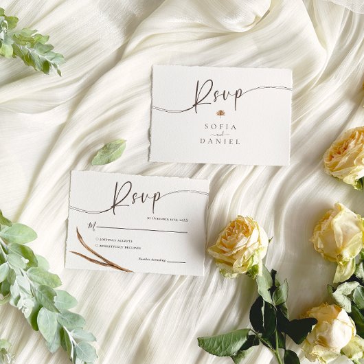 ヴィンテージボー結婚ー秋 出欠カード