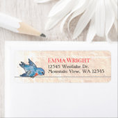 ヴィンテージボー赤面ピンクフローラブルーバードズ結婚ズ ラベル (インサイチュ)