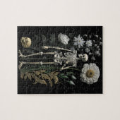 ヴィンテージボー魔法フローラ骨格ブラック ジグソーパズル (横)