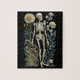 ヴィンテージボー魔法フローラ骨格ブラック ジグソーパズル