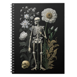 ヴィンテージボー魔法フローラ骨格ブラック ノートブック