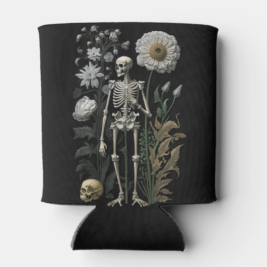 ヴィンテージボー魔法フローラ骨格ブラック 缶クーラー (裏面)