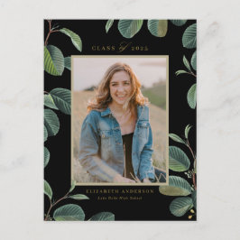 ヴィンテージボ葉タニカル写真卒業 ポストカード