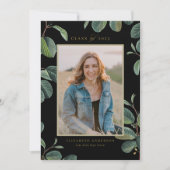 ヴィンテージボ葉タニカル写真卒業 招待状 (正面)