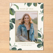 ヴィンテージボ葉タンズ写真卒業 アクリル招待状 (正面)