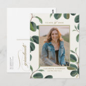 ヴィンテージボ葉タンズ写真卒業 ポストカード (正面/裏面)