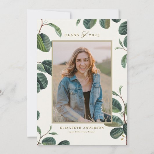 ヴィンテージボ葉タンズ写真卒業 案内状 (正面)