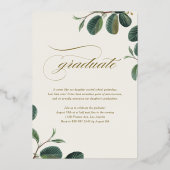 ヴィンテージボ葉タンズ写真卒業 箔招待状 (裏面)