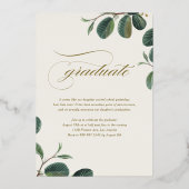 ヴィンテージボ葉タンズ写真卒業 箔招待状 (裏面)