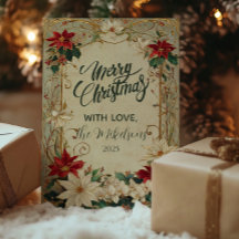 ヴィンテージポインセチアとホリークリスマス