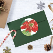 ヴィンテージポインセチア植物学 ラウンドシール