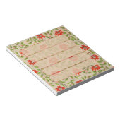 ヴィンテージポインセチア赤クリスマスフラワーパーソナル ノートパッド (アングル)