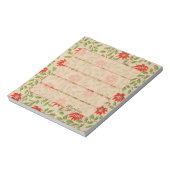 ヴィンテージポインセチア赤クリスマスフラワーパーソナル ノートパッド (回転)