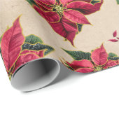 ヴィンテージポインセチア金ゴールドの概要 ラッピングペーパー (ロールコーナー)