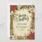 ヴィンテージポインセチア・クリスマス シーズンカード (正面)