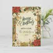 ヴィンテージポインセチア・クリスマス シーズンカード (スタンド正面)