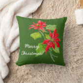 ヴィンテージポインセチア・メリークリスマス クッション (ブランケット)