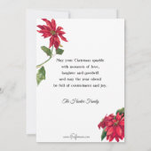 ヴィンテージポインセチア、教会、クリスマスの挨拶 シーズンカード (裏面)