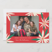 ヴィンテージポインセティアスのクリスマスフォト シーズンカード (正面)