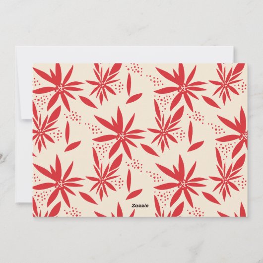 ヴィンテージポインセティアスのクリスマスフォト シーズンカード (裏面)