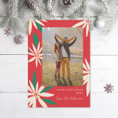 ヴィンテージポインセティアスクリスマスフォト垂直 シーズンカード