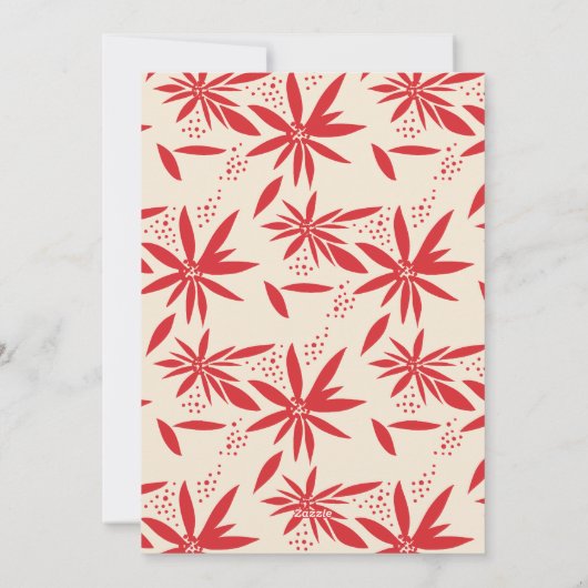 ヴィンテージポインセティアスクリスマスフォト垂直 シーズンカード (裏面)