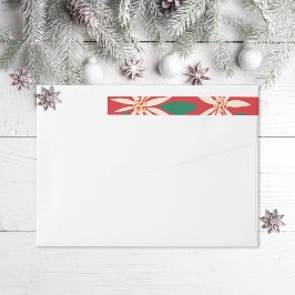 ヴィンテージポインセティアスクリスマス ラップアラウンドラベル