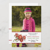 ヴィンテージポインセティアスフォトホリデーカード シーズンカード (正面/裏面)