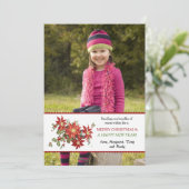 ヴィンテージポインセティアスフォトホリデーカード シーズンカード (スタンド正面)