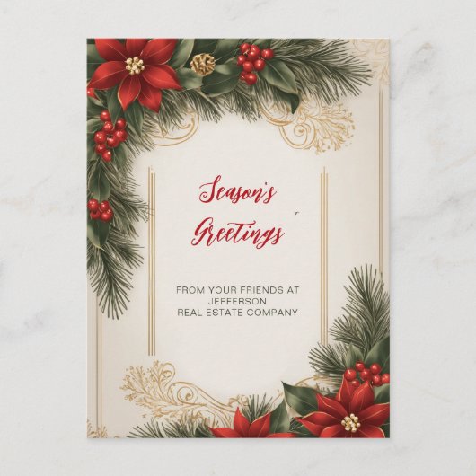 ヴィンテージポインセティアスホリデーズカンパニー事業 シーズンポストカード (正面)