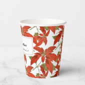 ヴィンテージポインセティアスメリークリスマス 紙コップ (裏面)