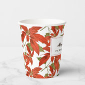 ヴィンテージポインセティアスメリークリスマス 紙コップ (正面)