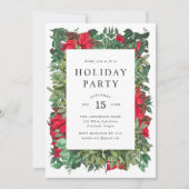 ヴィンテージポインセティアス&グリーナリーホリデーパーティー 招待状 (正面)