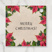 ヴィンテージポインセティアホリーベリーホリデーギフト フェイバータグ (裏面)