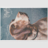 ヴィンテージポインタ犬とEphemera Decopage 薄葉紙 (正面)