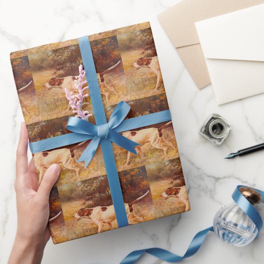 ヴィンテージポインタ狩りドッグスポーツマンギフト ラッピングペーパー (ギフト)